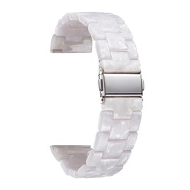 BINLUN Resin Unisex Replacement Watch Strap, 12 mm, 14 mm, 16 mm, 18 mm, 20 mm, 22 mm, Folding Clasp, Quick Release, Smartwatch, 14 Colours, Light, Fashion, Skin-Friendly Bracelet with 3 Buckles,
