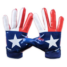 Battle Sports Texas Flag Doom 1.0 Football Receiver Gloves (Youth, Medium)