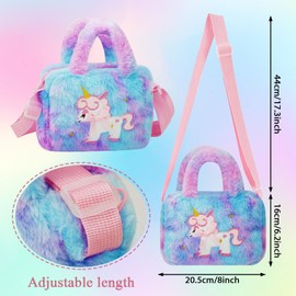 VGMANNTA Unicorn Gifts for Girls 16PCS Girls Jewellery with Unicorn Girls Bag Kids Jewellery Sets for Girls Unicorn Bag Princess Dress Up Party Favors Girls Gifts Little Girl Gifts-Purple