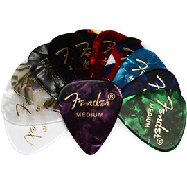 Fender 351 Shape, Celluloid Medley Picks, Pack of 12, Medium