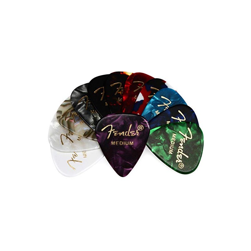 Fender 351 Shape, Celluloid Medley Picks, Pack of 12, Medium