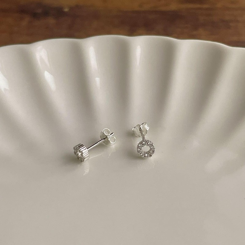 Silver Earrings, 925 Silver, 925 Silver, Hypoallergenic, Circle, Round, Small,