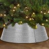 Vanleonet Silver Metal Christmas Tree Collar,28" Round Base Metal Christmas