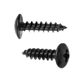 Xiedeai Blackened Cross Wood Screws - Large Pan Screws Multipurpose Wood Carbon Steel Pan Head Round Head Mushroom Head Self-tapping Screws M3 M4 M5