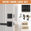 Probrico Flat Black Square Entry Levers Locksets and Double Cylinder