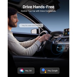 ZUCWO Wireless CarPlay Adapter - Easy Plug & Play, Converts Wired CarPlay to Wireless for iOS 10+/Android 11+, Ultra-Stable Bluetooth & Wi-Fi Connectivity, Compact Design