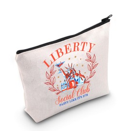 America 4th of July Gift Liberty Social Club Party Like Its 1776 Makeup Bag Patriotic Independence Day Gift (Liberty CA)