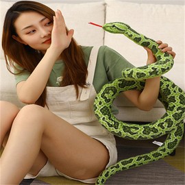 champracer White Flower Snake Plush Toy, Cute Snake Toy, Plush Toy, Plush Snake Toy, Giant Plush Toy, Plush Toy, Gift for Children (White, 110 cm)