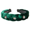 Alpenflüstern Costume Headband Velvet Braided Look & Rhinestone Edelweiss -