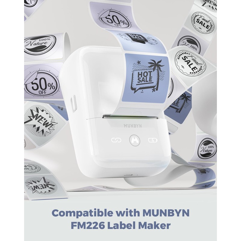 MUNBYN 2 in Morandi Series Winter 5 Colour Round Labels