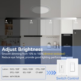 hunhun 4 Pack12 Inch Dimmable LED Flush Mount Ceiling Light Fixture 28W 3200LM 5 Color Temperature in One 3000K to 6000K Super Slim Round Flat Ceiling Lamp for Living Bedroom Kitchen Laundry White