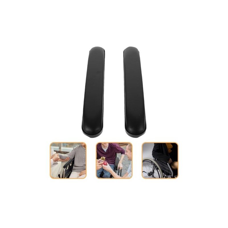 EXCEART Wheelchair Armrest Pads 2 Pcs Black 33.40X5.10X3.00cm