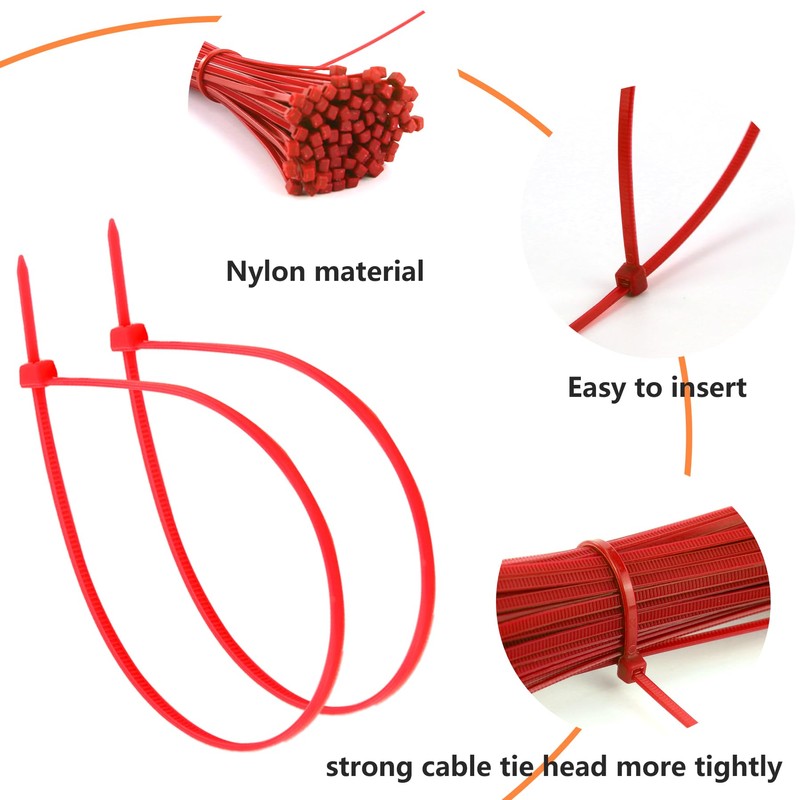 TORMEN 8 Inch Cable Ties, 18lbs Nylon Wire Zip Tie,Adjustable