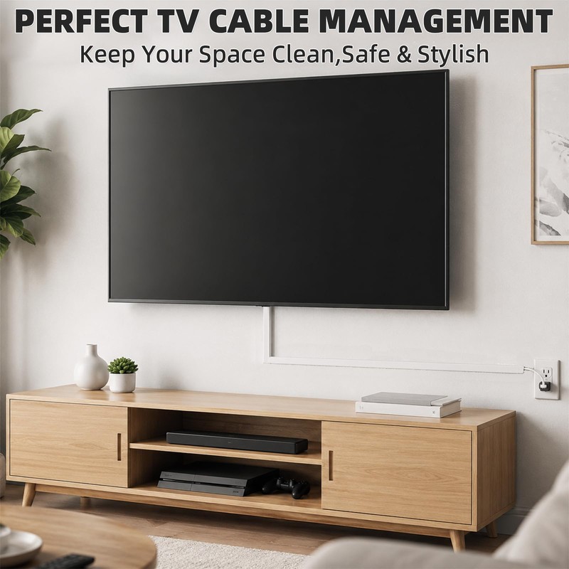39" Silicone Cord Cover for Wires on Wall, Cord Hider