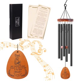 Wind Chimes- Loss of a Dad Sympathy Gifts, Memorial Gifts for Loss of Daddy, in Memory of Daddy, Rememberance Gifts, Bereavement Gifts for Loss of Father Wooden Wind Chimes(25.5 Inch)