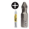 IVY Classic 44068 1-Inch #2 Phillips Ribbed Insert Bit, Impact