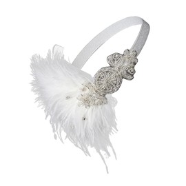 Baluue Feather Headband Forehead Headwear Elegant Headdress Women's Hairband for Curly Thick Hair