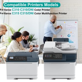 Toner for Xerox C315 C310 Printer,5,500 Pages High Capacity Ink Cartridge Replacement 006R04367 Code Compatible 006R04359 Standard Capacity C310/DNI C315/DNI Color Multifunction Printer(Yellow)