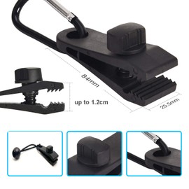 Langaelex Set of 10 Tarp Clips Heavy Duty Lock Grip Tent Clips Clamps with Thumb Screw and Bungee Ball Cords + Carabiner for Fixing Tarps, Awnings, Tarpaulin, Outdoor Camping, Caravan Canopies