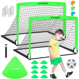 Soccer Goals for Backyard Set, Portable Kids Toddler Soccer Goal 2 of 4' x 3', Pop Up Soccer Net Soccer Training Equipment with Size 4 Soccer Ball, Carry Bag, Youth Games, Sports, Outdoor Play