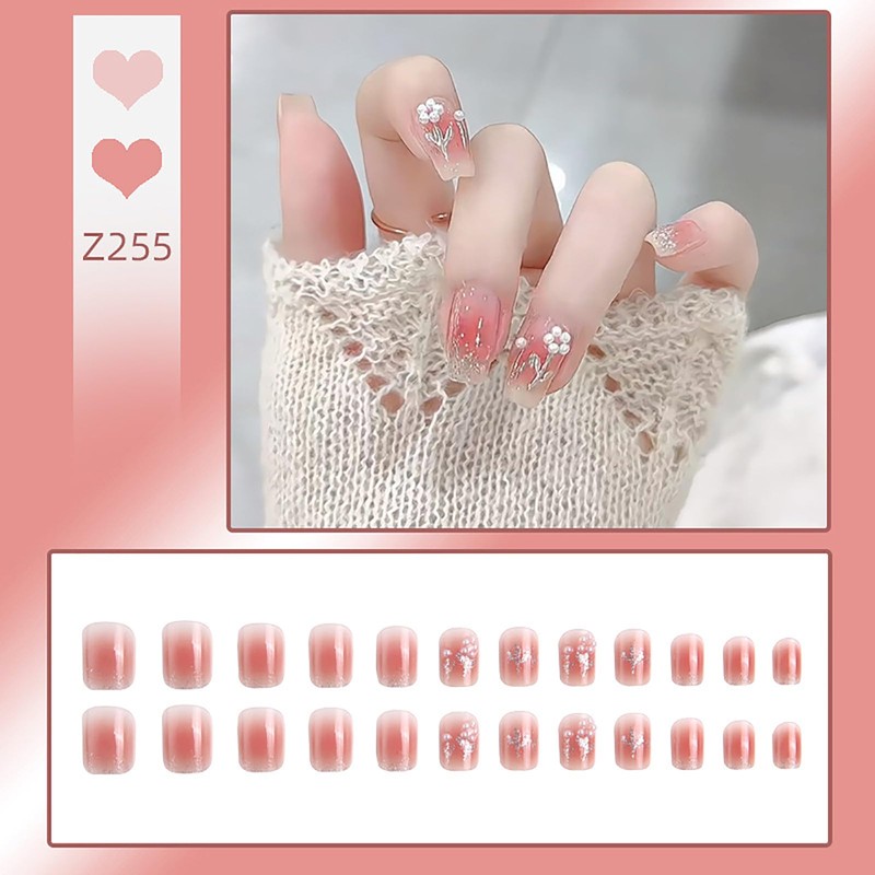 Lwenjing Z255 Nail Tips, 24 Pieces, 3D Nail Tips, Handmade
