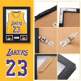 WGOS Jersey Frame Display Case, Jersey Frame, Jersey Display Case, 32‘’ x 24’’ with 98% UV Protection Acrylic, Photo and Signature Display, Wall Mounted Hardware Included (Black, 3-Pack)