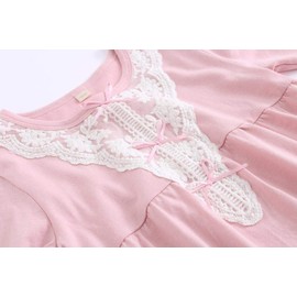 Allmeingeld Junior Girls' Lace Trim Nighties Princess Sleep Shirts Long Sleeve Blue Size 12