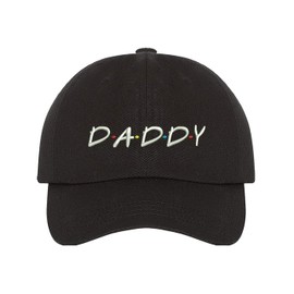 PRFCTO Daddy Embroidered Baseball Hat in Friends Sitcom Font - Friends Fans - Hat for Dad (Black)