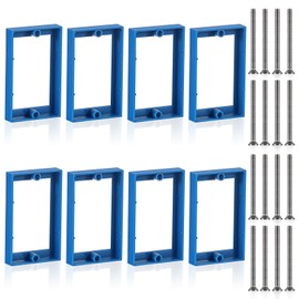 OwnMy 8PCS 1/2" Electrical Outlet Box Extenders, 1 Gang Electric Box Extenders with 16 Screws, Single Gang Receptacle Outlet Extenders for Electrical Box and Power Socket Switch, Blue