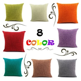 Vradar Solid Colour Cushion Cover Cotton Linen Decorative Pillow Case Home Fashion Sofa Bed Car Decoration Pillow Covers Gray 60X60CM