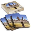 4 x Square Coasters - Climate Change Sign Desert Earth