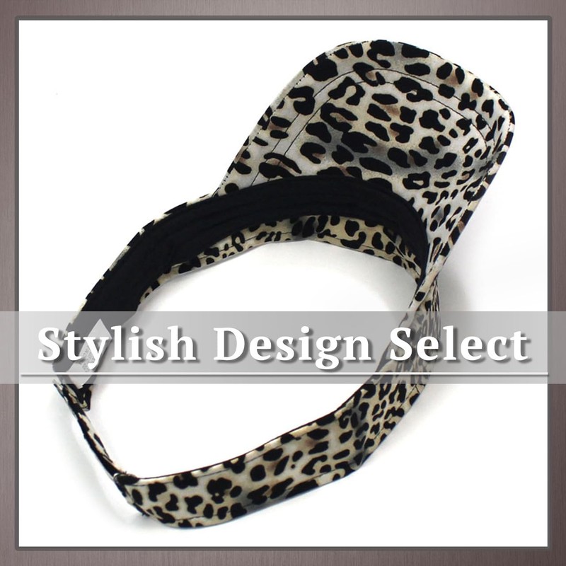 One Limitation CP865 Leopard Pattern Sun Visor Cap, Hat, Polyester,