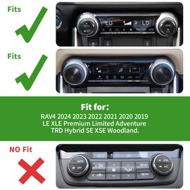 Polodunn for Toyota RAV4 Accessories 2025 2024 2023 2022 2021 2020 2019 -Air Conditioning Knob Covers, Push Start Button Cover Trim Rings 4pcs (Silver)