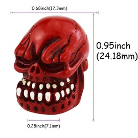 Temzzer Valve Stem Caps Skull Bike Tire Air Rim Covers for Most Vehicles Bicycles Motorcycles 4pcs, Red