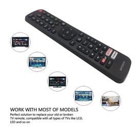 MYHGRC Ersatz Fernbedienung EN2X27HS für Fernbedienung Hisense Smart TV LCD-LED UHD 43K300UWTS 49K300UWTS 65K5500UWTS H32M2600 H40M3300 H50N5300 HE49M2161FWTS0100 HE75K700U H43M3000UK 65M7000