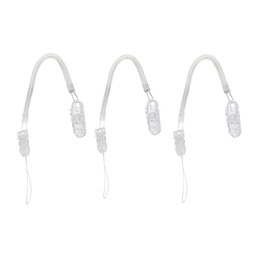 [ALLVD] Coil Strap, Curl Cord, Set of 3, Elongated Simple Clip, Extendable Strap, Prevents Loss of Cell Phone Falls, Lightweight Toy Strap, Keys, USB, Whistle, Portable (Transparent), clear
