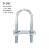 sourcing map Round U-Bolts, 6 Set 34mm Inner Width 100mm