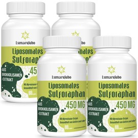 Lumarejebo Liposomales Sulforaphan Hochdosiert, 450mg Tagesdosis, Brokkoli Kapseln aus Brokkolisprossen Extrakt, Reich an Aktivem Myrosinase & Sulforaphan, 5X Advanced Formula, Vegan (240 Kapseln)