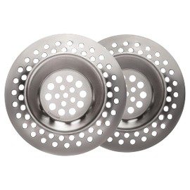 Lines One Portable Steel Hair Catcher Pack of 2, Standard Strainer Drain Protector from Clog for Bathroom, Kitchen, Shower 3 inches (2 pcs)