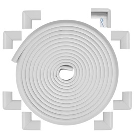 Arinbeb Foam Corner Protector Edge and Corner Guard, with 19 feet Length Foam Safety Bumpers, Baby Proofing Safety Table Corner Protectors - White