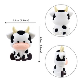 Ercadio - Paquete de 1 adornos de resina para cupcakes de vaca de resina, púas de magdalenas de animales de granja para decoración de tartas de cumpleaños