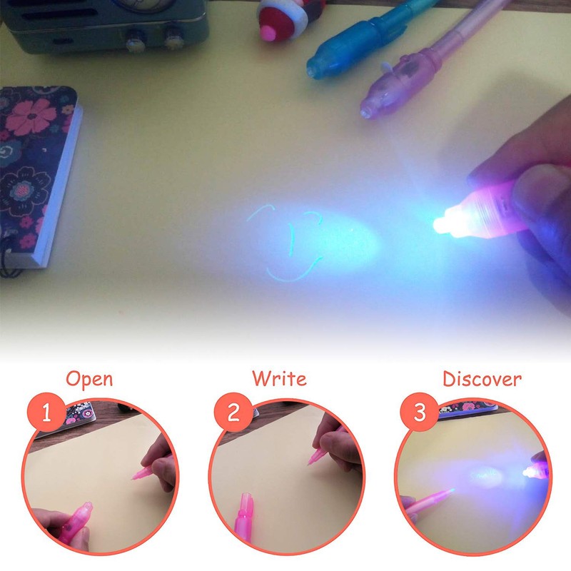 KERRT Invisible Ink Pen with UV Light Secret Message Pen
