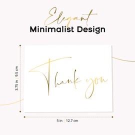 GardenCity Thank You Cards With Envelopes, Bulk Pack of 30, Matching Stickers, Modern Design – Thank You Cards With Envelopes Set for Weddings, Baby Shower, Small Business, Graduation, Bridal Shower (White)