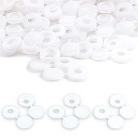 200 Pcs White Screw Caps Covers, Plastic Hinged Screw Covers Fit No. 6 and No. 8 Screws for Covering Protection, for Furniture, Cabinet, Cupboard, Wardrobe