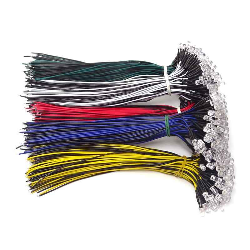 Honbay 50pcs Mixed Colour 5mm LEDs Pre Wired Light 12V