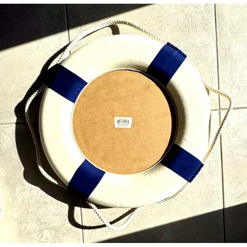 Decor 20" Blue Welcome Aboard Life Preserver/Buoy with Rope +3D