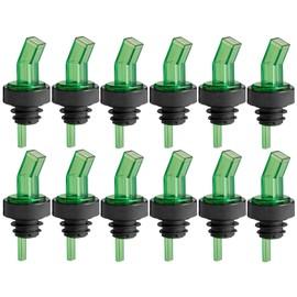 OCS Parts Liquor Pourers with Black Collar | 121-Pack | Green | Screened Bottle Pourers for Liquor Bottles, Syrups and Juices