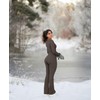 OQQ Women Yoga Jumpsuits Ribbed Exercise Long Sleeve Tops Bell