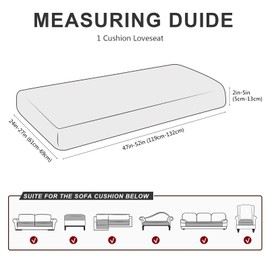 Leather Like Couch Cushion Covers Sofa Slipcovers Sets Couches Furniture Protector Covers for Sectional Armchair Loveseat Stretch Spandex Fabric, Machine Washable (1 Cushion Loveseat, Brown)