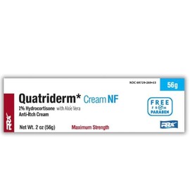 Quatriderm 1% Hydrocortisone Cream – Maximum Strength Anti-Itch Treatment, 2oz Tube, Relieves Skin Allergies, Rashes, Irritation & Redness